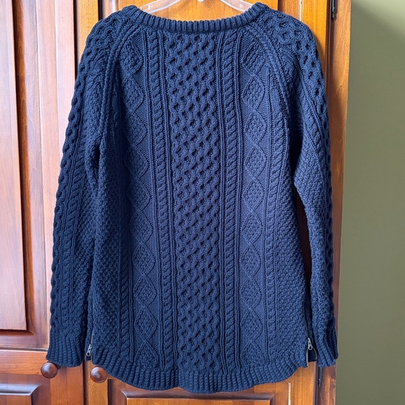 Black LL Bean Signature Cable Knit Sweater - Picture 9 of 10